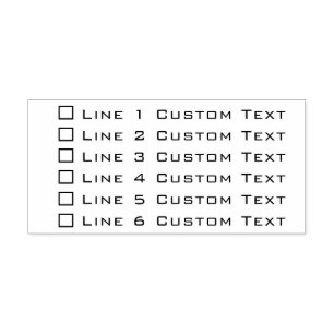 Traditional Custom Business 6 Lines Checkbox Self-inking Stamp