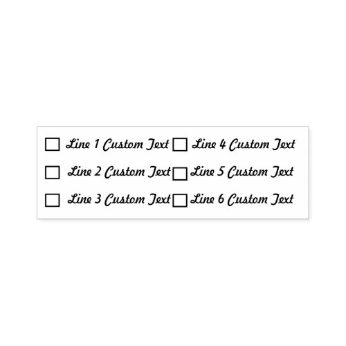 Traditional Custom Business 6 Lines Checkbox Self_inking Stamp