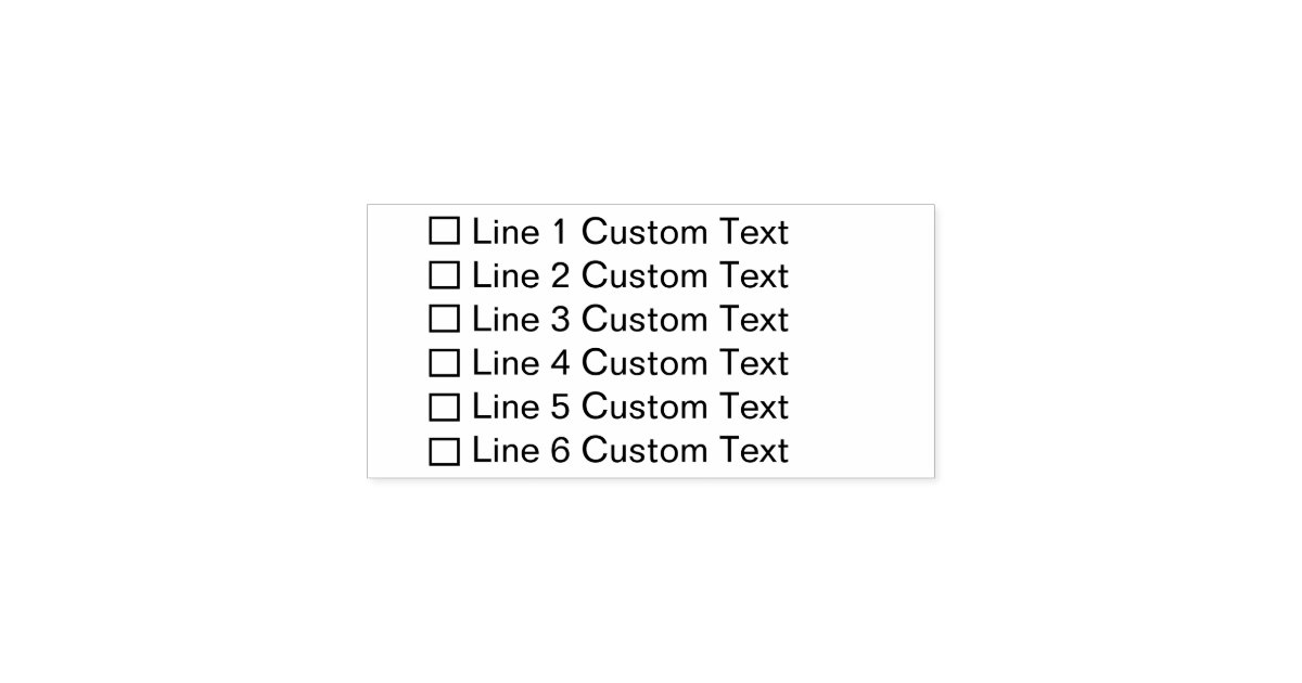 8 Line Checkbox Custom Rubber Stamp - Simply Stamps