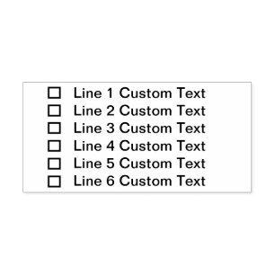 Traditional Custom Business 6 Lines Checkbox Self-inking Stamp