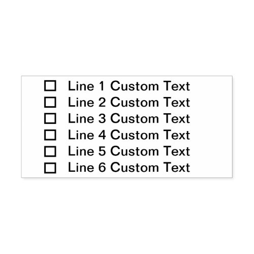 Traditional Custom Business 6 Lines Checkbox Self_inking Stamp