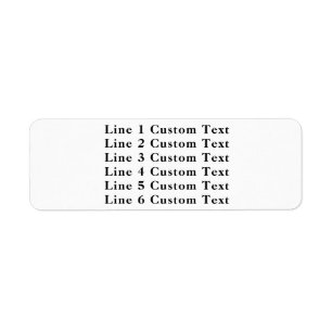 Traditional Custom Business 6 Lines of Serif Text  Label
