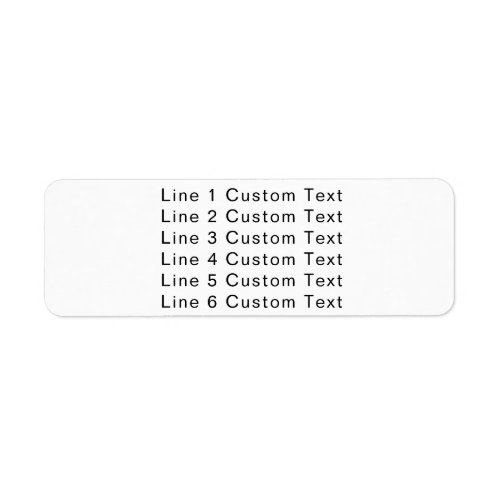 Traditional Custom Business 6 Lines of Serif Text Label