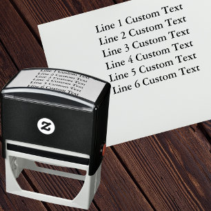 Traditional Custom Business 6 Lines of Serif Text Self-inking Stamp