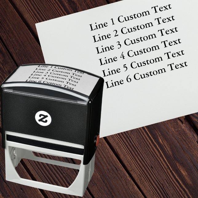 Traditional Custom Business 6 Lines of Serif Text Self-inking Stamp (Creator Uploaded)