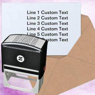 Traditional Custom Business 6 Lines of Serif Text Self-inking Stamp