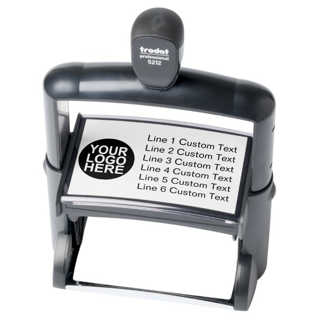 Traditional Custom Business 6 Lines with Logo Self-inking Stamp (Product)