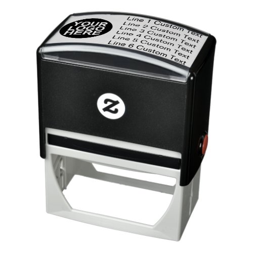 Traditional Custom Business 6 Lines with Logo Self_inking Stamp