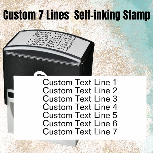 Traditional Custom Business 7 Lines of Serif Text Self_inking Stamp