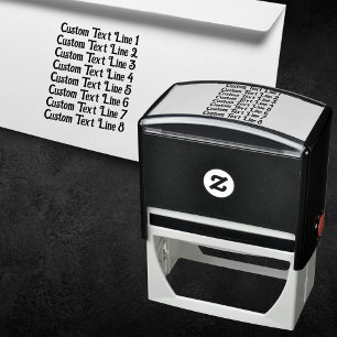 Traditional Custom Business 8 Lines of Serif Text Self-inking Stamp