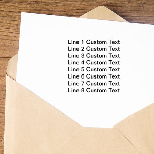 Traditional Custom Business 8 Lines of Serif Text Self-inking Stamp