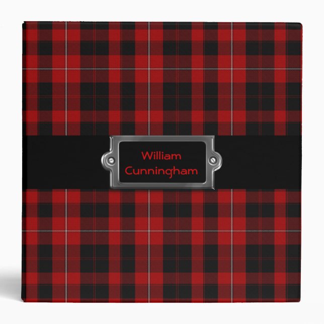 Traditional Custom Cunningham Tartan Plaid Binder (Front)