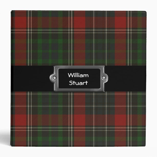 Traditional Custom Stuart Tartan Plaid Binder (Front)