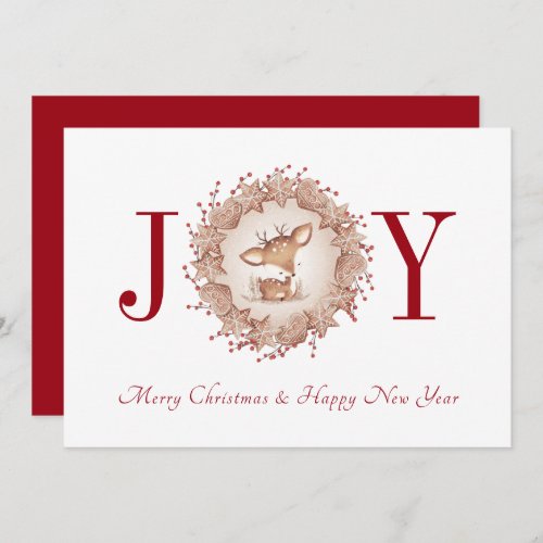 Traditional Cute Christmas New year Holiday Card
