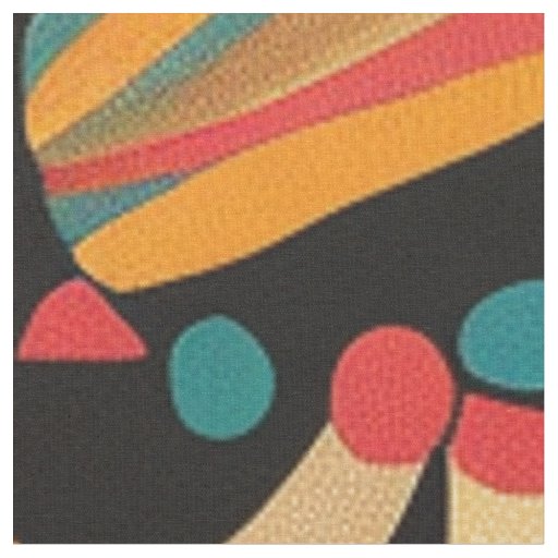 Traditional Cyan "Aztec Dream" Cotton Fabric