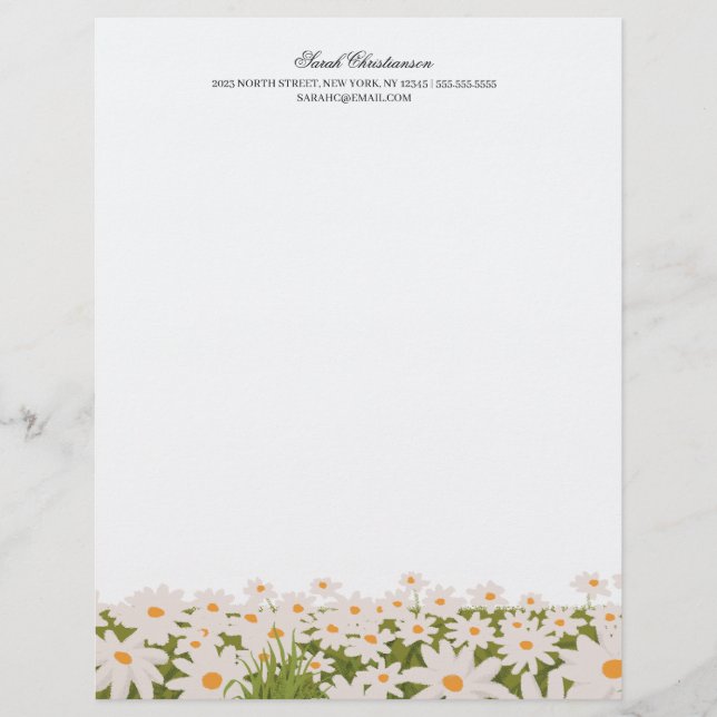Traditional Daisy Field Letterhead (Front)
