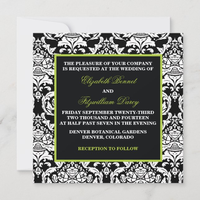 Traditional Damask Invitation (Front)