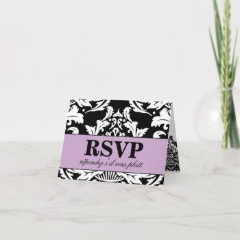 Traditional Damask Rsvp Card by designaline at Zazzle