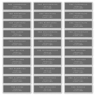 Traditional Dark Gray individual wedding address Sticker