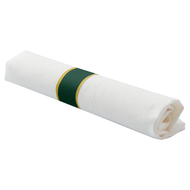 Traditional Dark Green and Gold Napkin Bands (Angled)