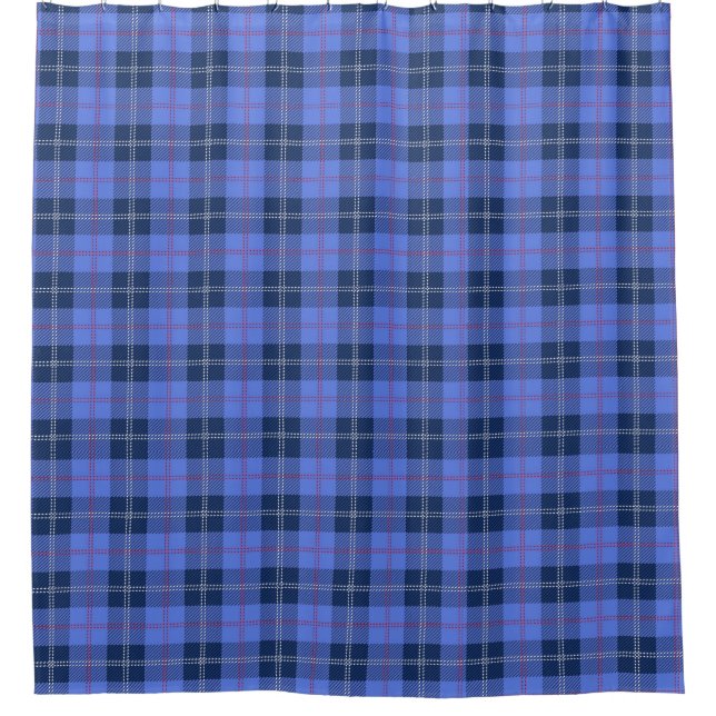 Traditional Davidson Clan Plaid Tartan Shower Curtain (Front)