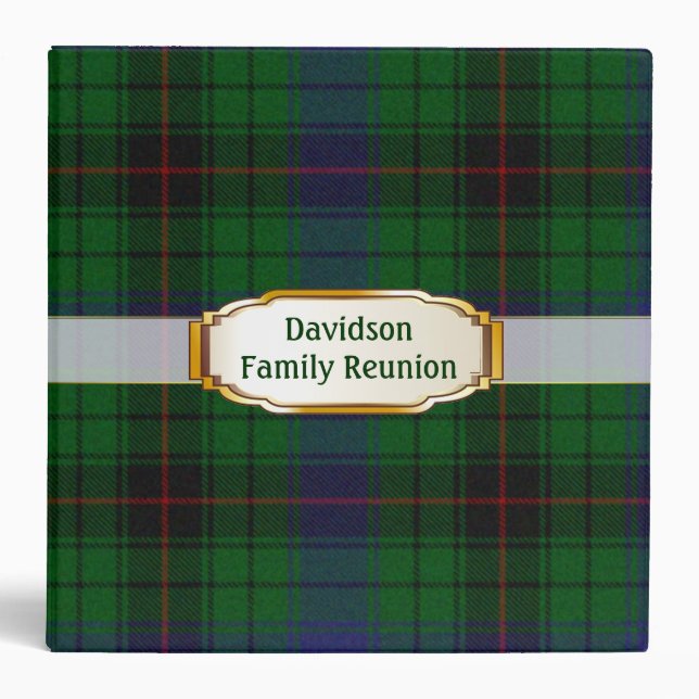 Traditional Davidson Tartan Plaid Binder (Front)