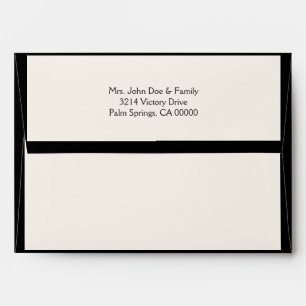 Traditional Death Announcement Ivory and Black Envelope