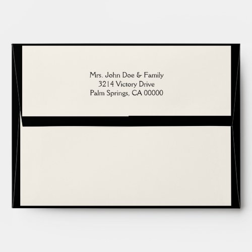 Traditional Death Announcement Ivory and Black Envelope