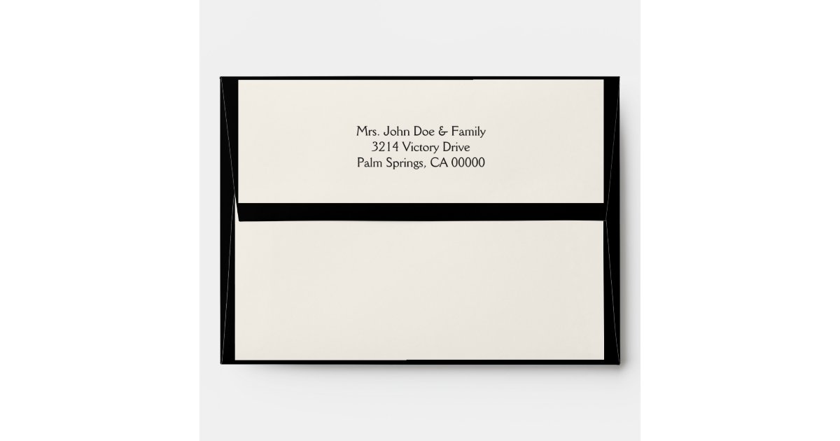 Traditional Death Announcement Ivory and Black Envelope