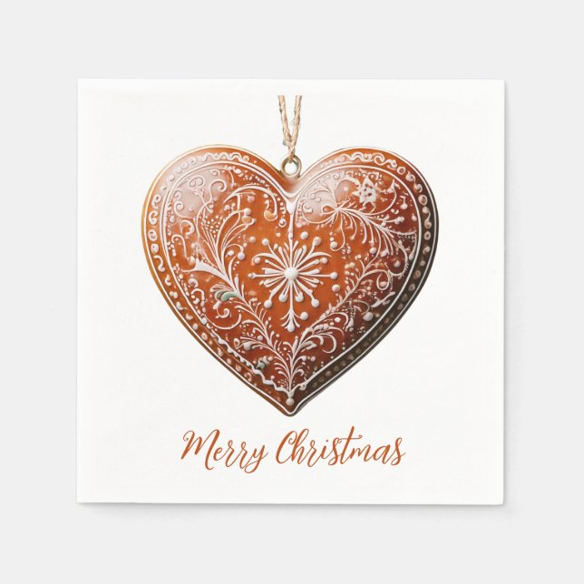 Traditional Decorated Christmas Cookie Holiday Napkins (Front)