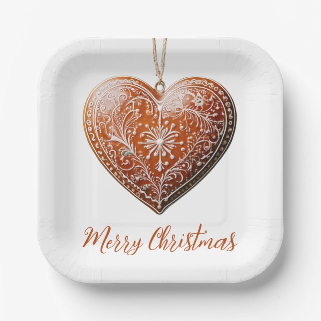 Traditional Decorated Christmas Cookie Holiday Paper Plates (Front)