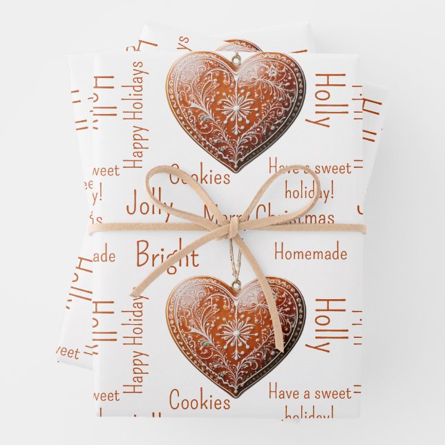 Traditional Decorated Christmas Cookie  Wrapping Paper Sheets (In situ)