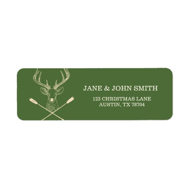 Traditional Deer Hunting Address Arrows Labels (Front)