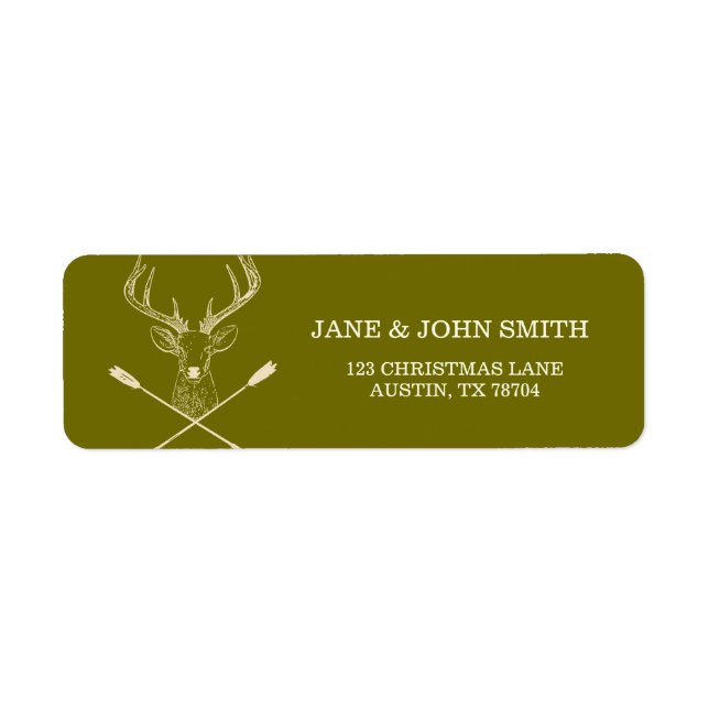 Traditional Deer Hunting Address Arrows Labels (Front)