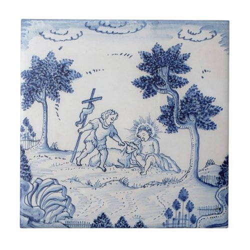 Traditional Delft Tile with Biblical Scene_34