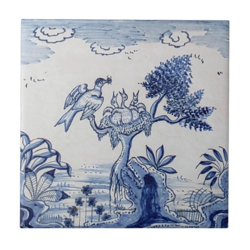 Traditional Delft Tile with Birds_30