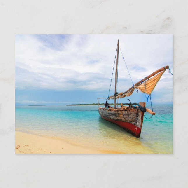 Traditional Dhow, Zanzibar, Tanzania Postcard (Front)