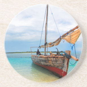 Traditional Dhow, Zanzibar, Tanzania Sandstone Coaster