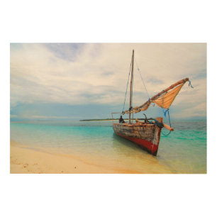 Traditional Dhow, Zanzibar, Tanzania Wood Wall Decor