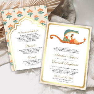 Traditional Doli Indian Bride All in One Wedding Invitation