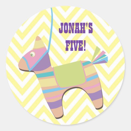 Traditional Donkey Fiesta Pinata Kids Birthday Classic Round Sticker
