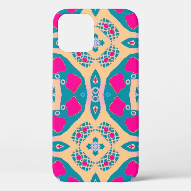 Traditional drawing. Repeat Peruvian Patchwork. Ti Case-Mate iPhone Case (Back)