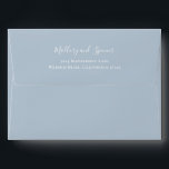 Traditional Dusty Blue Elegant Wedding Envelope<br><div class="desc">Simple dusty blue wedding envelope with your return address on the back. Your names are in an elegant script and your address is in a classic and tradtional serif font. The light dusty blue color of these envelopes are for a spring or winter wedding. The color of the fonts may...</div>