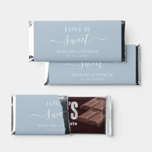 Traditional Dusty Blue Elegant Wedding Hershey Bar Favors