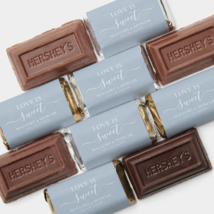 Traditional Dusty Blue Elegant Wedding Hershey's Miniatures