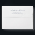 Traditional Dusty Blue Formal Elegant Wedding Envelope<br><div class="desc">Simple Wedding Envelope featuring your names in an elegant calligraphy along with your return address on the back flap. All text is in dusty blue over a white background and may be changed to any color you wish by clicking the "customize" button. This classic style Wedding Envelope with traditional calligraphy...</div>