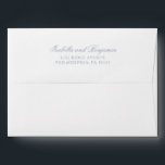 Traditional Dusty Blue Formal Elegant Wedding Envelope<br><div class="desc">Simple Wedding Envelope featuring your names in an elegant calligraphy along with your return address on the back flap. All text is in dusty blue over a white background and may be changed to any color you wish by clicking the "customize" button. This classic style Wedding Envelope with traditional calligraphy...</div>