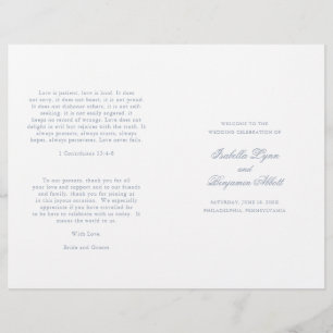 Traditional Dusty Blue Formal Wedding Program