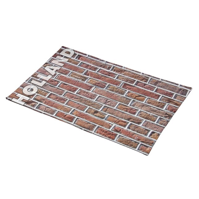 Traditional Dutch Brickwork Pointing Photo Cloth Placemat (On Table)