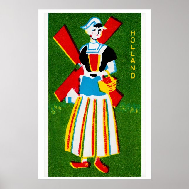 Traditional Dutch Woman - Matchbox Print (Front)